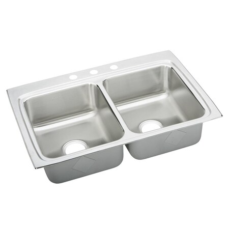 Elkay Pursuit Stainless Steel Double Bowl Top Mount Sink POD33224